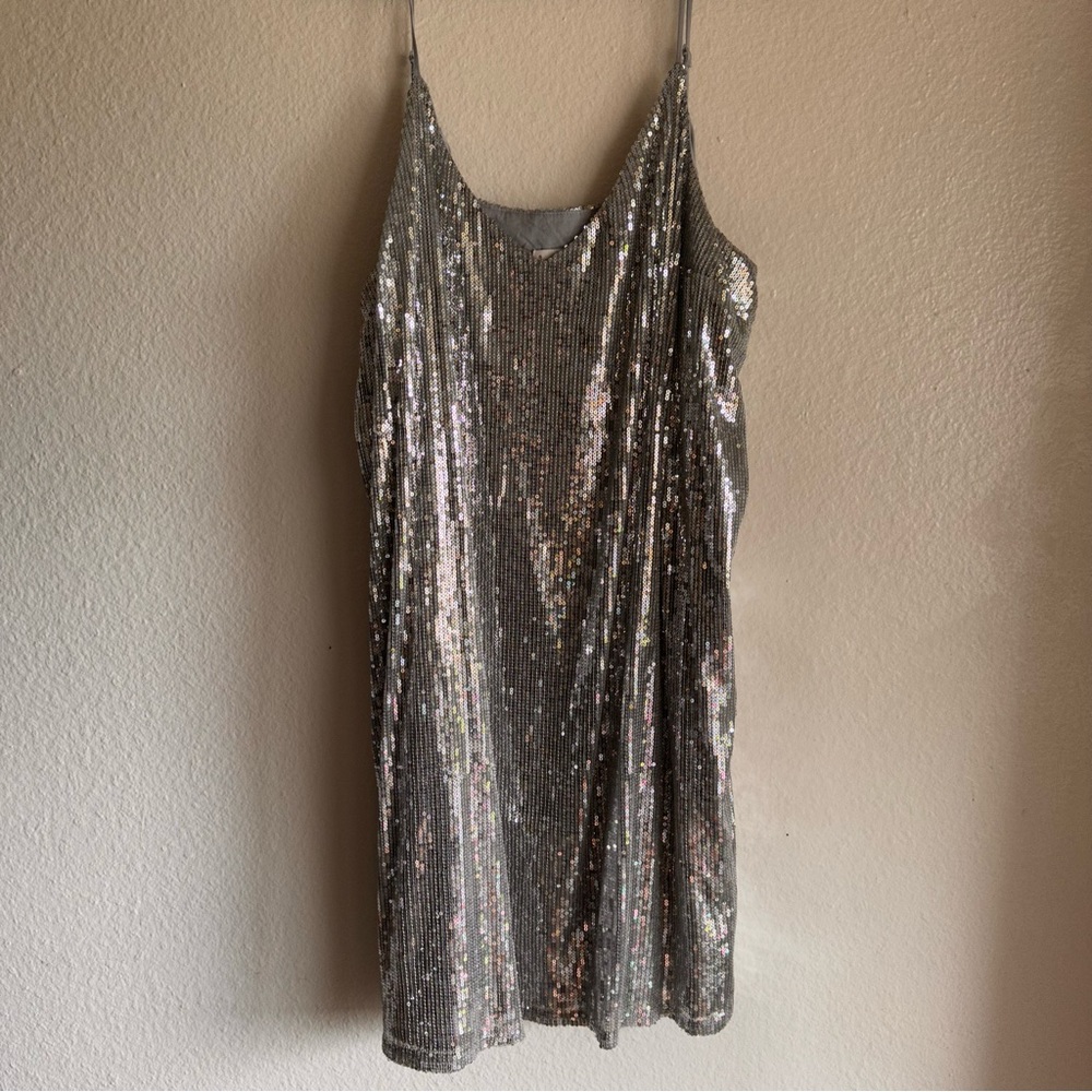 A New Day Sparkle Sequence Spaghetti Strap Dress!